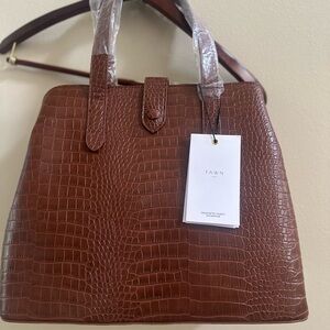 Fawn Design “The Satchel” in pecan croc.